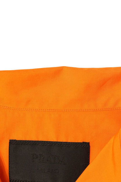 PRADA 21SS Orange Cotton Open Collar Shirt Size S