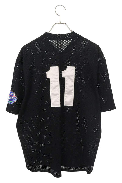 SUPREME 25SS Black S Logo Baseball Henley Mesh Shirt Size L