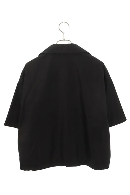 PRADA Black Nylon Triangle Logo Plate Shirt Size M