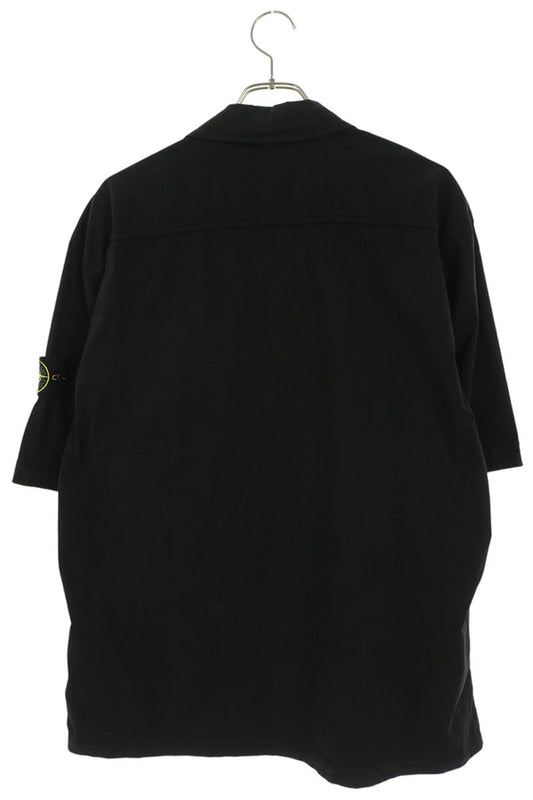 STONEISLAND 26SS Logo Patch Cotton Shirt Black Size XL