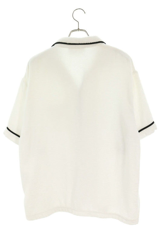 PRADA White Terry Cloth Triangle Logo T-Shirt Size XXL