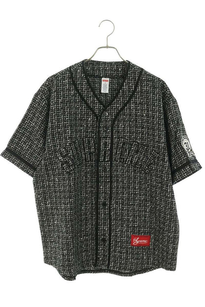 SUPREME 25AW Boucle Baseball Jersey Shirt Black Size M