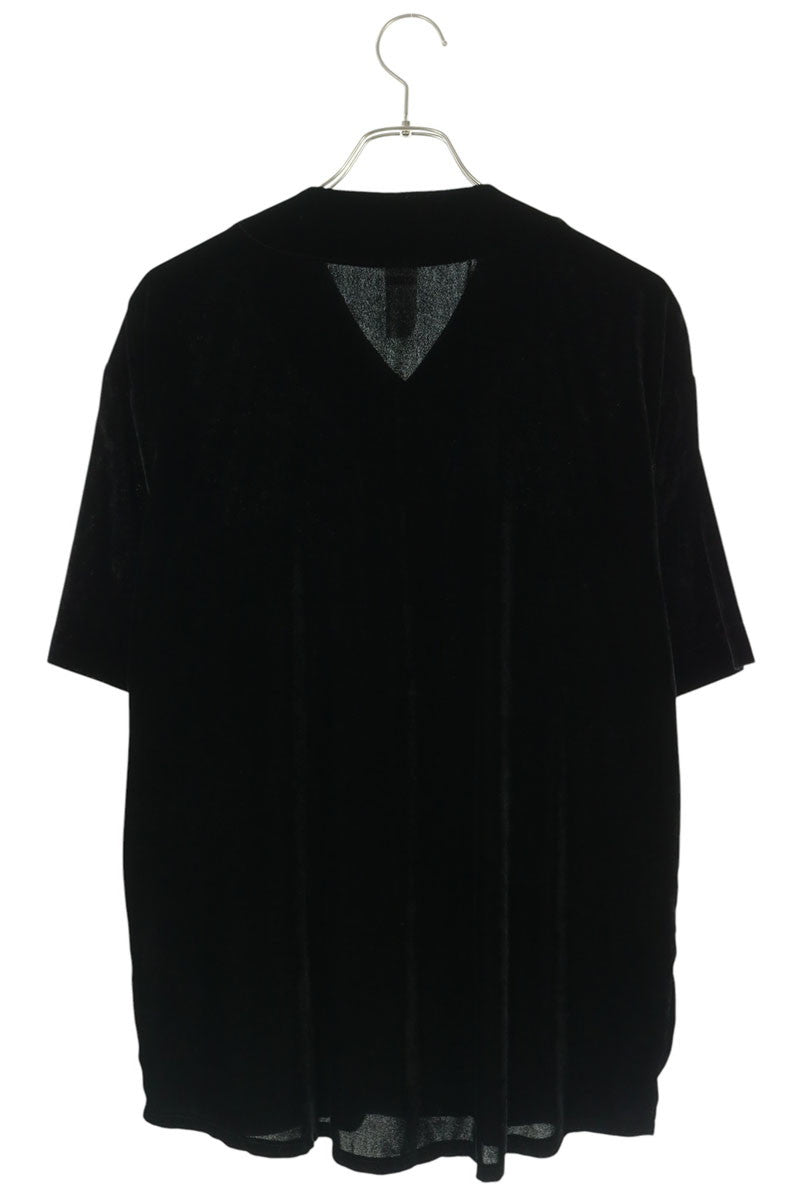 SUPREME 25SS Velvet Baseball Jersey Black Shirt Size S