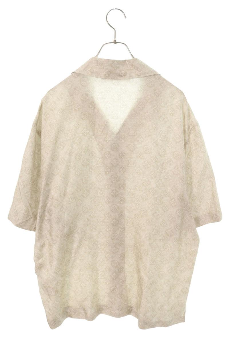 LOUISVUITTON 26AW Monogram Print Silk Shirt Beige Size L