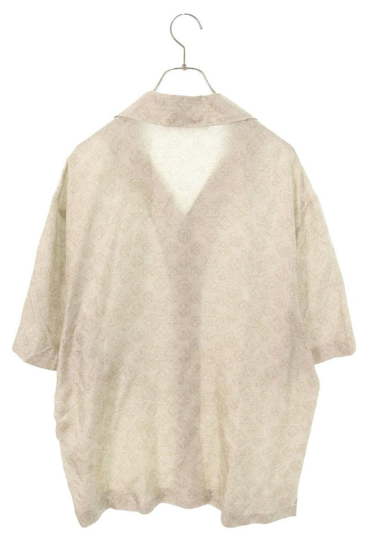 LOUISVUITTON 26AW Monogram Print Silk Shirt Beige Size L