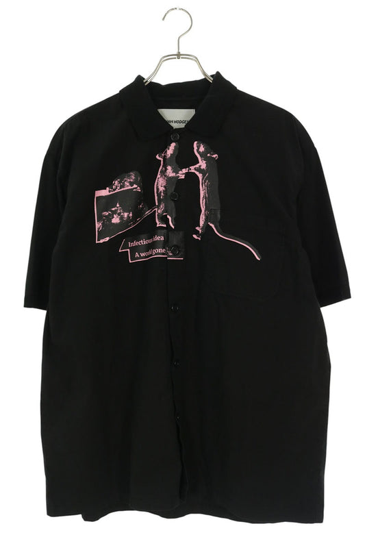LIAM HODGES Front Animal Print S/S Shirt Multi Size M