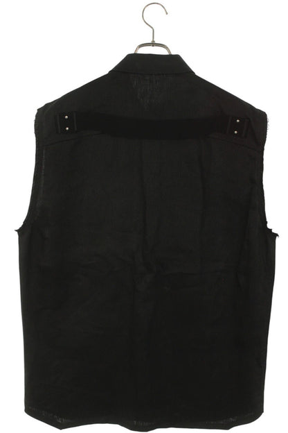 Rick Owens Jumbo Outer Sleeveless Shirt Linen Black Size 46