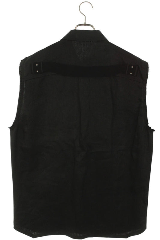 Rick Owens Jumbo Outer Sleeveless Shirt Linen Black Size 46