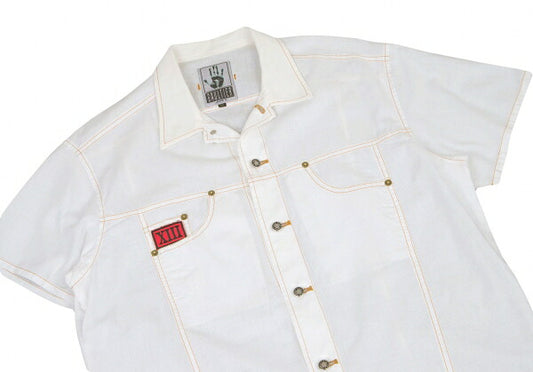 GAULTIER JEAN'S Cotton Linen Pocket Shirt White Size 40