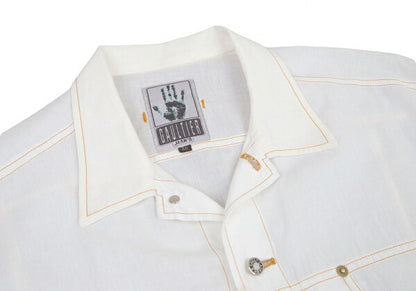GAULTIER JEAN'S Cotton Linen Pocket Shirt White Size 40