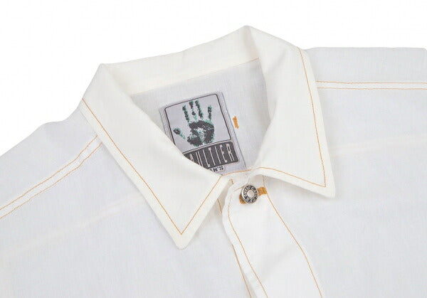 GAULTIER JEAN'S Cotton Linen Pocket Shirt White Size 40