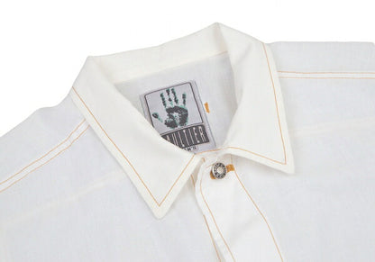 GAULTIER JEAN'S Cotton Linen Pocket Shirt White Size 40