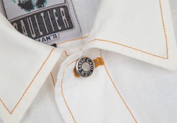 GAULTIER JEAN'S Cotton Linen Pocket Shirt White Size 40