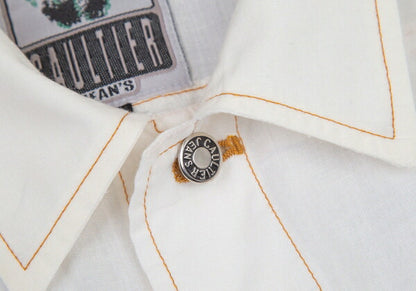GAULTIER JEAN'S Cotton Linen Pocket Shirt White Size 40