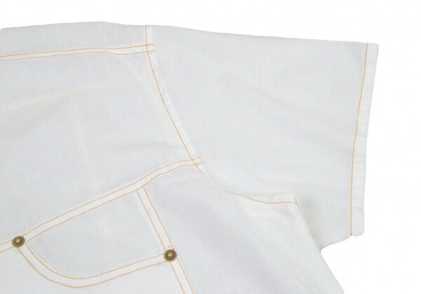 GAULTIER JEAN'S Cotton Linen Pocket Shirt White Size 40
