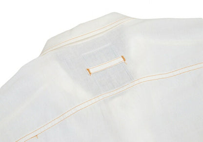 GAULTIER JEAN'S Cotton Linen Pocket Shirt White Size 40