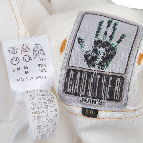 GAULTIER JEAN'S Cotton Linen Pocket Shirt White Size 40