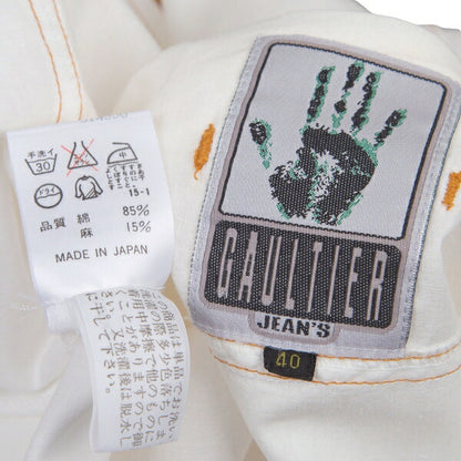 GAULTIER JEAN'S Cotton Linen Pocket Shirt White Size 40
