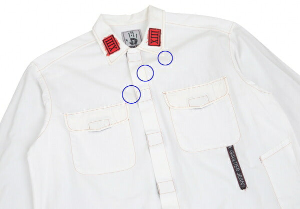 GAULTIER JEAN'S Velcro Pocket Design Shirt White Size 40