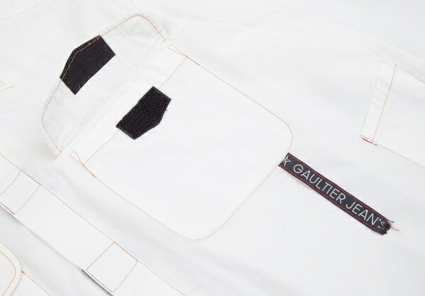 GAULTIER JEAN'S Velcro Pocket Design Shirt White Size 40