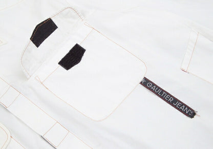 GAULTIER JEAN'S Velcro Pocket Design Shirt White Size 40