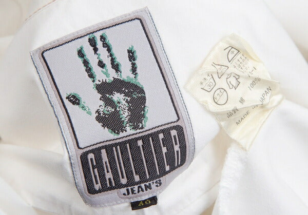 GAULTIER JEAN'S Velcro Pocket Design Shirt White Size 40