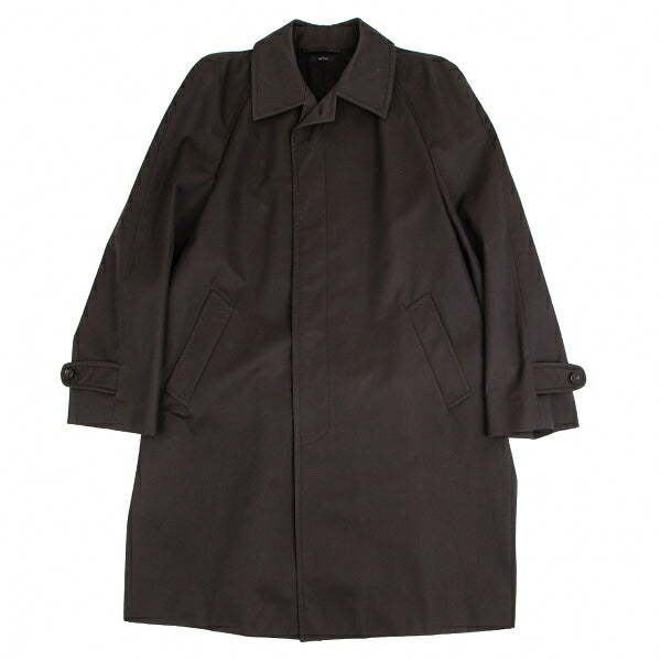 TOM FORD Cotton Fly Front Bal Collar Coat Dark Brown Size 54