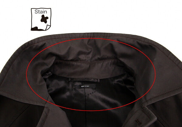 TOM FORD Cotton Fly Front Bal Collar Coat Dark Brown Size 54