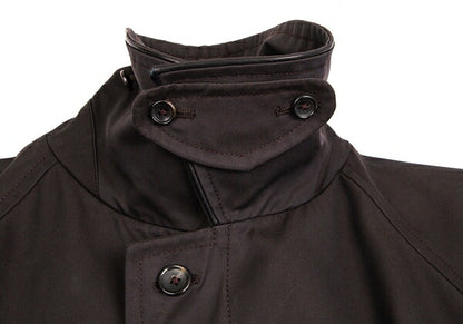 TOM FORD Cotton Fly Front Bal Collar Coat Dark Brown Size 54