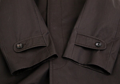 TOM FORD Cotton Fly Front Bal Collar Coat Dark Brown Size 54