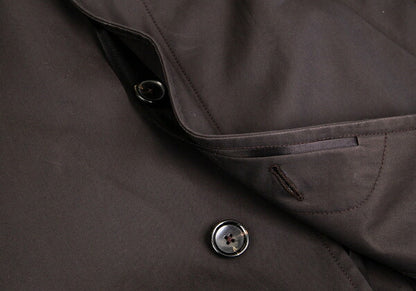 TOM FORD Cotton Fly Front Bal Collar Coat Dark Brown Size 54