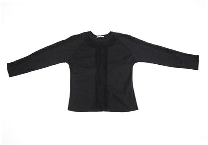 ISSEY MIYAKE Cotton Pleat Mixed-Material Cutsew Black Size 2