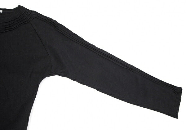 ISSEY MIYAKE Cotton Pleat Mixed-Material Cutsew Black Size 2