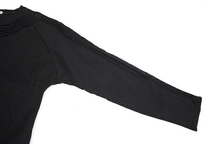 ISSEY MIYAKE Cotton Pleat Mixed-Material Cutsew Black Size 2