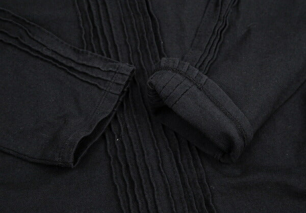 ISSEY MIYAKE Cotton Pleat Mixed-Material Cutsew Black Size 2
