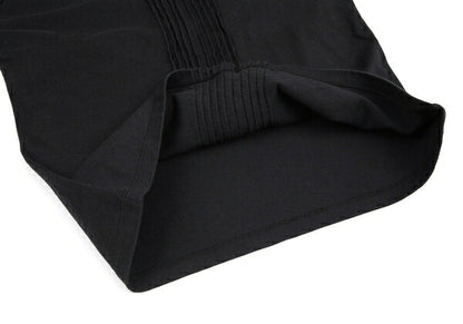 ISSEY MIYAKE Cotton Pleat Mixed-Material Cutsew Black Size 2