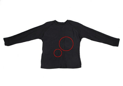 ISSEY MIYAKE Cotton Pleat Mixed-Material Cutsew Black Size 2