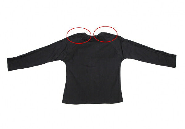 ISSEY MIYAKE Cotton Pleat Mixed-Material Cutsew Black Size 2