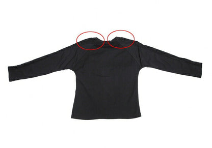 ISSEY MIYAKE Cotton Pleat Mixed-Material Cutsew Black Size 2