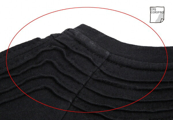 ISSEY MIYAKE Cotton Pleat Mixed-Material Cutsew Black Size 2