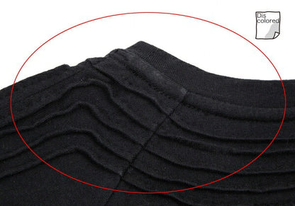 ISSEY MIYAKE Cotton Pleat Mixed-Material Cutsew Black Size 2