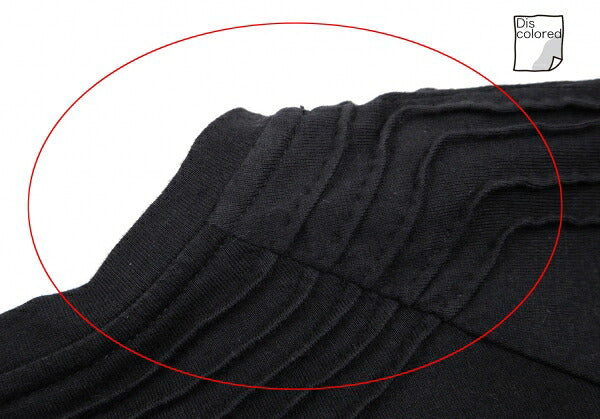 ISSEY MIYAKE Cotton Pleat Mixed-Material Cutsew Black Size 2