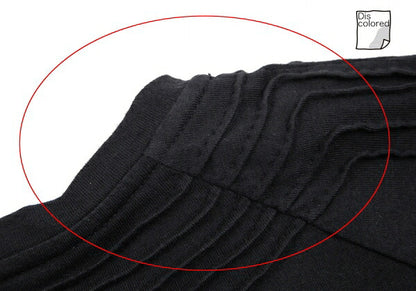 ISSEY MIYAKE Cotton Pleat Mixed-Material Cutsew Black Size 2