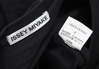 ISSEY MIYAKE Cotton Pleat Mixed-Material Cutsew Black Size 2