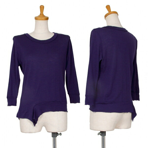 Y's Wool Hem Knit Sweater Purple Size 2
