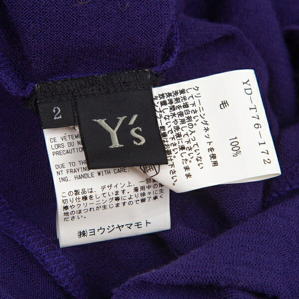 Y's Wool Hem Knit Sweater Purple Size 2