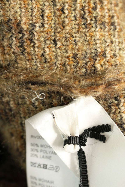 CELINE 24AW Leopard Print Brushed Mohair Cardigan Size L