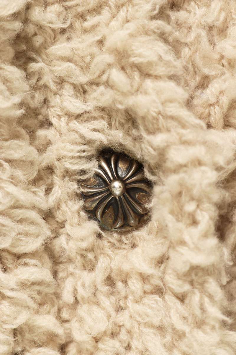 Chrome Hearts Cross Patch Boa Cardigan Cashmere Silk Size S