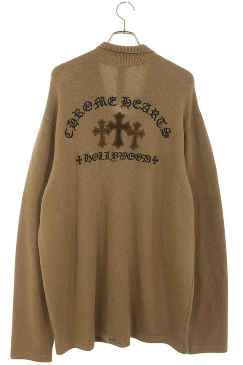 Chrome Hearts SAILIN ON CARDIGAN Cross Patch Brown Size XL