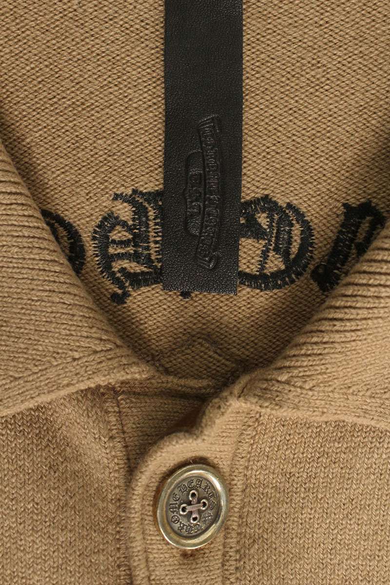 Chrome Hearts SAILIN ON CARDIGAN Cross Patch Brown Size XL